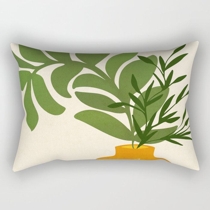 Boho Bouquet Vintage Botanical Illustration Rectangular Pillow Gallery Image 2