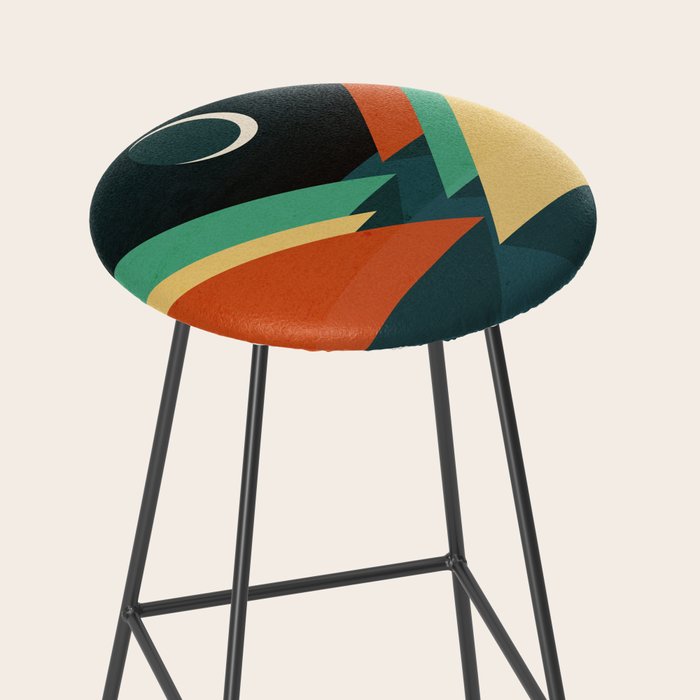 Quiet stream under crescent moon Stool Gallery Image 2