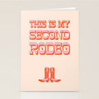 This is My Second Rodeo (pink and orange old west letters) Stationery Card Gallery Image 2