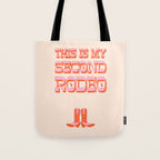 This is My Second Rodeo (pink and orange old west letters) Tote Bag Gallery Image 1