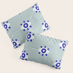 Evil Eye Dots - Mint & Navy Pillow Sham Gallery Image 3