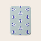 Evil Eye Dots - Mint & Navy Bath Mat Gallery Image 1