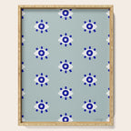 Evil Eye Dots - Mint & Navy Serving Tray Gallery Image 1