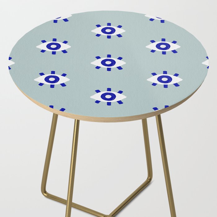 Evil Eye Dots - Mint & Navy Side Table Gallery Image 2