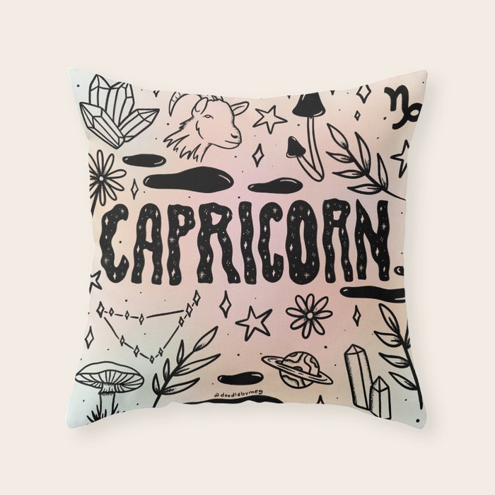 Celestial Capricorn Throw Pillow Gallery Image 1
