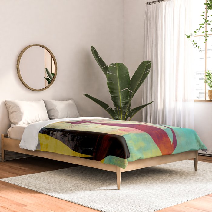 Mid-Century Modern 2 Cats - Graffiti Style Comforter Gallery Image 2