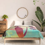 Mid-Century Modern 2 Cats - Graffiti Style Comforter Gallery Image 3