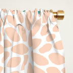 Floral Blooms, Orange, Teal, Gray Window Curtain Gallery Image 2