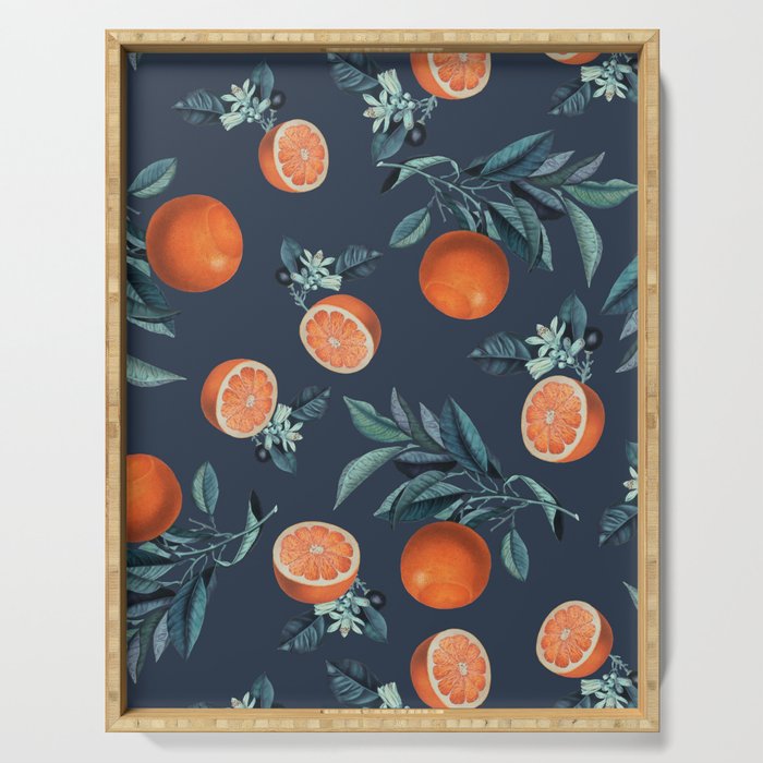 Lemon and Leaf Pattern VI Serving Tray Gallery Image 1