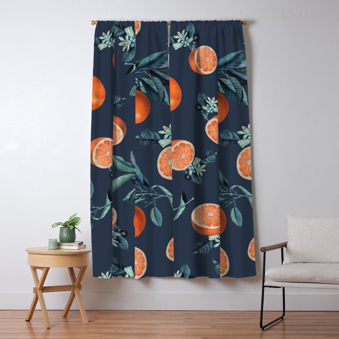 Lemon and Leaf Pattern VI Window Curtain Gallery Image 1