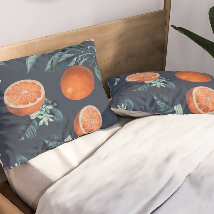Lemon and Leaf Pattern VI Pillow Sham Gallery Image 2
