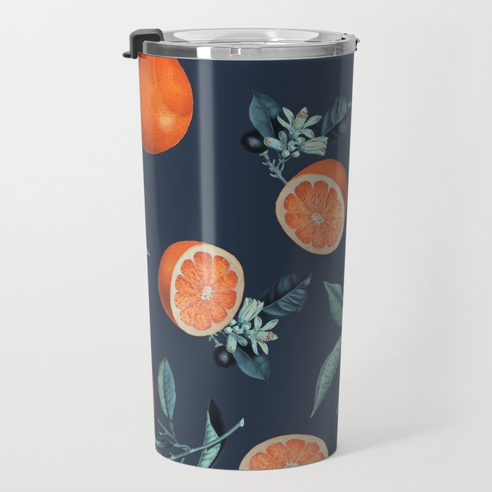 Lemon and Leaf Pattern VI Travel Mug Gallery Image 3