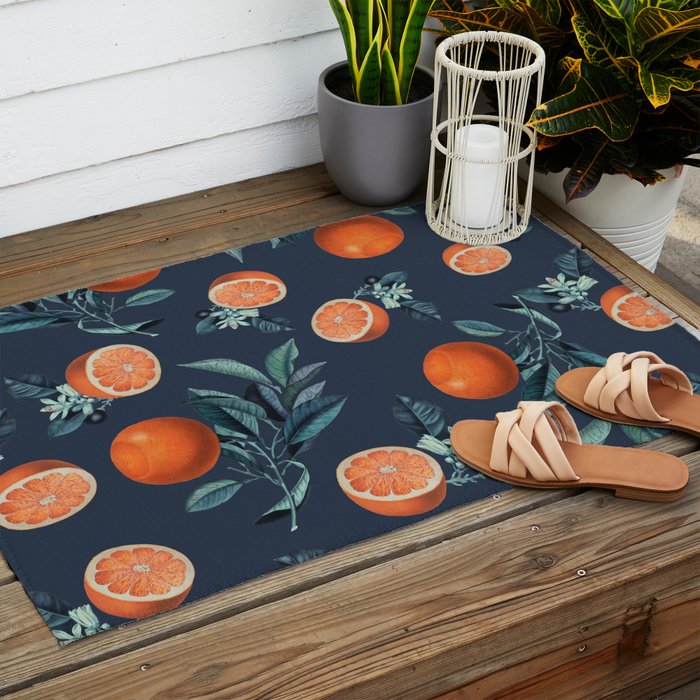 Lemon and Leaf Pattern VI Outdoor Rug Gallery Image 2