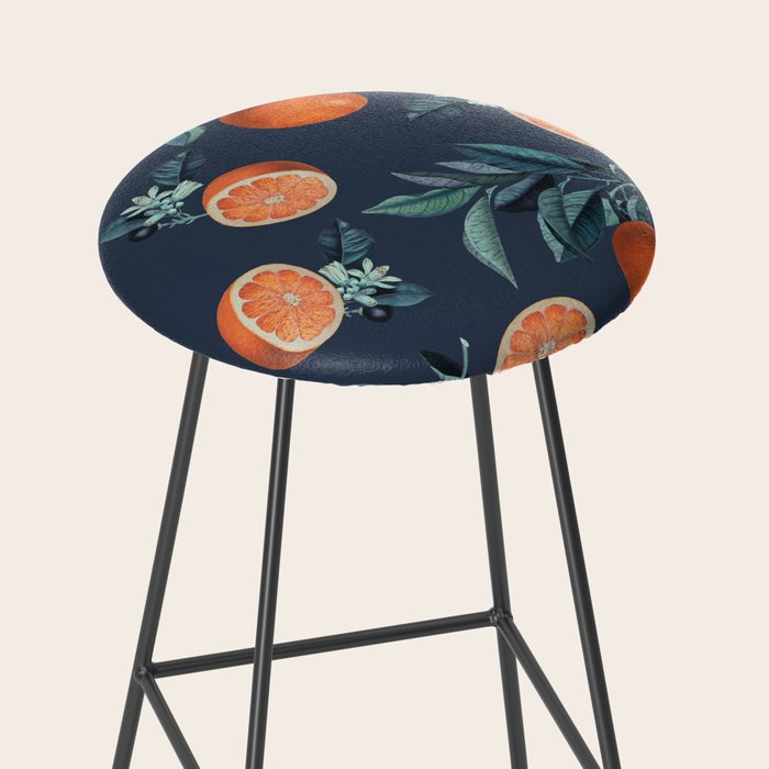 Lemon and Leaf Pattern VI Stool Gallery Image 2