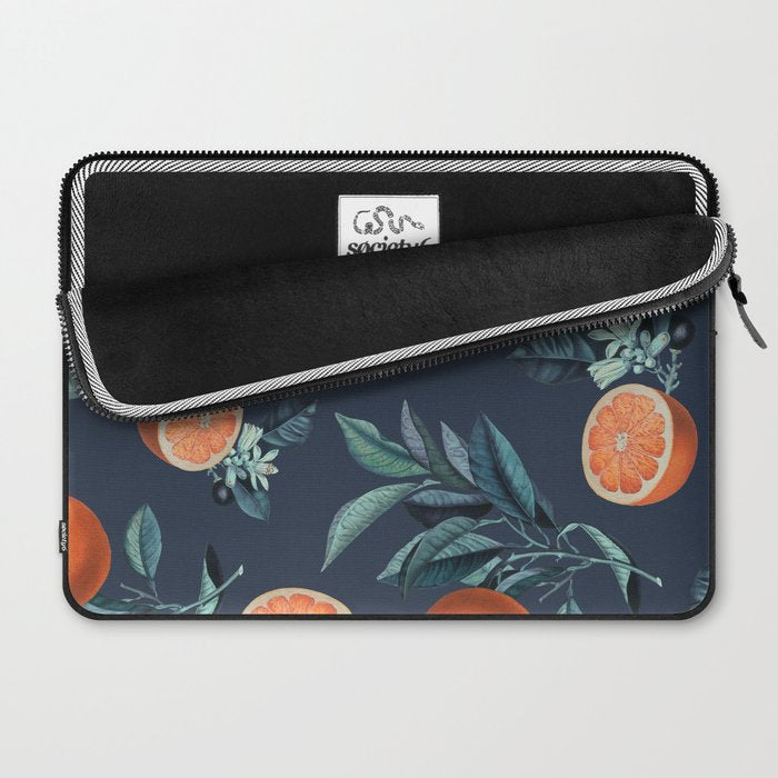 Lemon and Leaf Pattern VI Laptop Sleeve Gallery Image 2