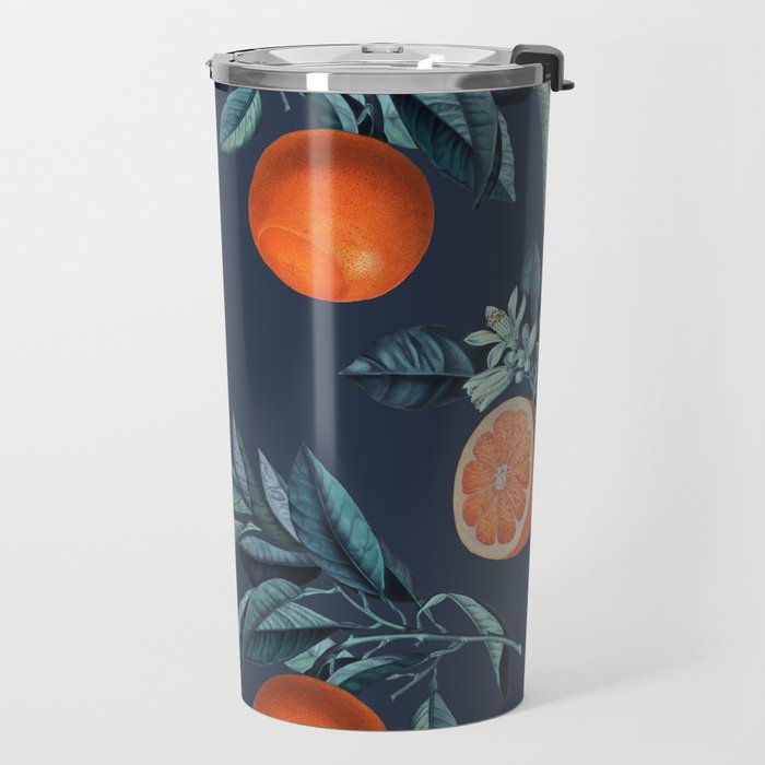 Lemon and Leaf Pattern VI Travel Mug Gallery Image 2