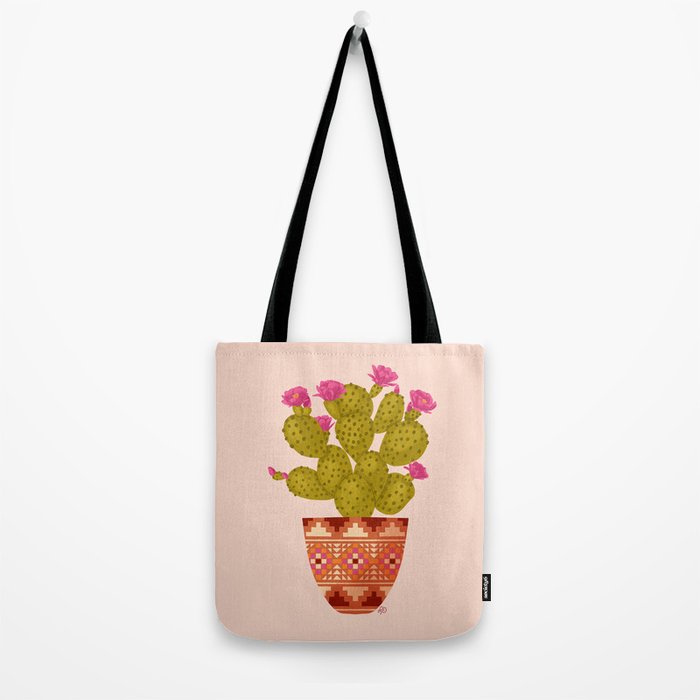 Prickly Pear Cactus in Southwestern Pot Tote Bag Gallery Image 2