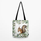Cute Squirrel and Woodland, Watercolor Tote Bag Gallery Image 2