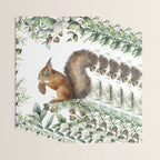 Cute Squirrel and Woodland, Watercolor Wrapping Paper Gallery Image 3