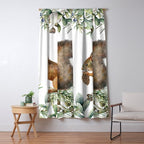 Cute Squirrel and Woodland, Watercolor Window Curtain Gallery Image 5