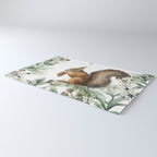 Cute Squirrel and Woodland, Watercolor Rug Gallery Image 3