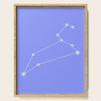 Leo Zodiac Star Constellation Line Art Pastel Purple Serving Tray Gallery Image 1