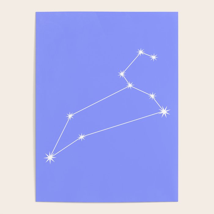 Leo Zodiac Star Constellation Line Art Pastel Purple Poster Gallery Image 4