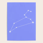 Leo Zodiac Star Constellation Line Art Pastel Purple Poster Gallery Image 4