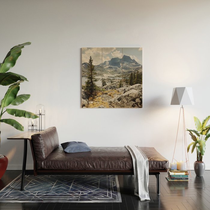 Partly Cloudy Afternoon in the Eastern Sierra Wood Wall Art Gallery Image 2