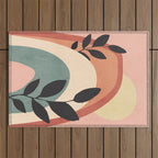Abstract Art Rainbow 6 Outdoor Rug Gallery Image 1