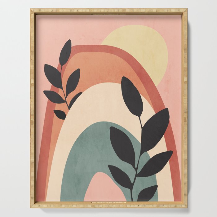 Abstract Art Rainbow 6 Serving Tray Gallery Image 1