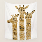 Giraffes - Sepia Palette Wall Tapestry Gallery Image 4