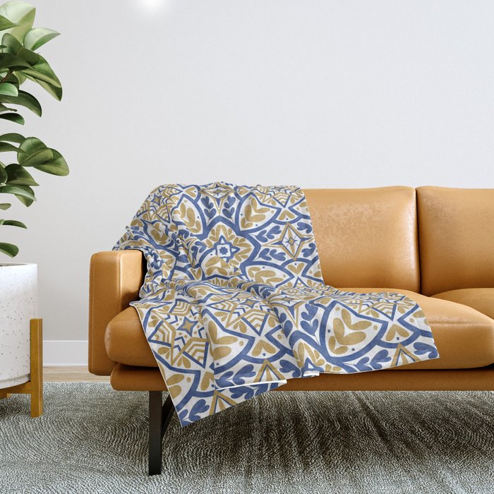 Intricate Ornamentals tiles NS Throw Blanket Gallery Image 1