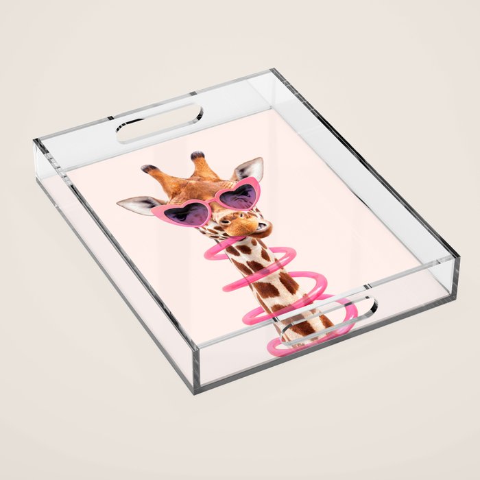 THIRSTY GIRAFFE Acrylic Tray Gallery Image 1