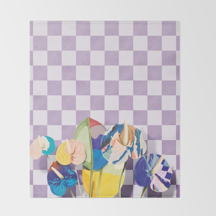 Modern artistic flowery tropical II Throw Blanket Gallery Image 2