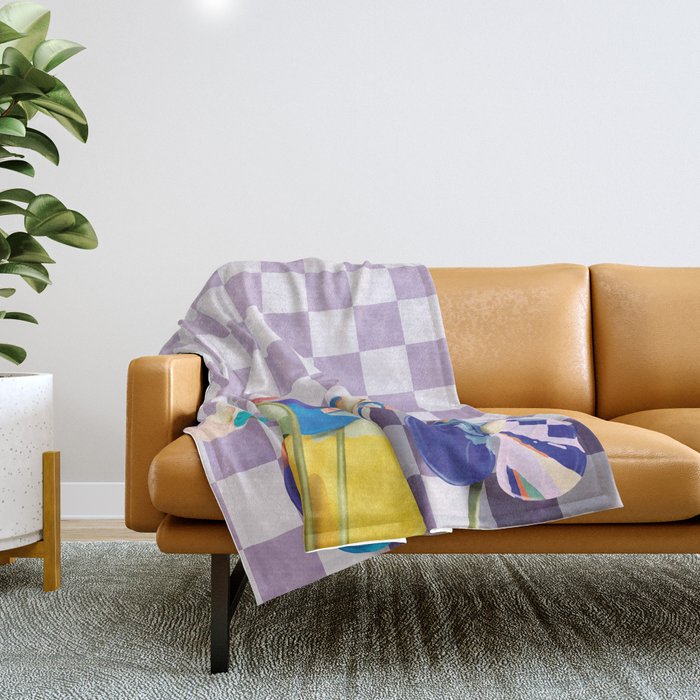 Modern artistic flowery tropical II Throw Blanket Gallery Image 1
