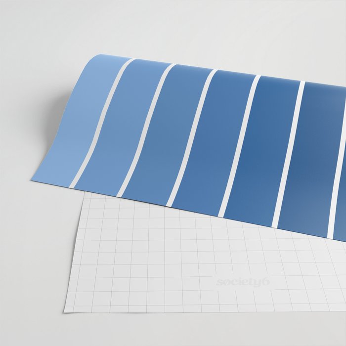 Gradient Arch VIII Bright Blue Mid Century Modern Rainbow Wrapping Paper Gallery Image 2