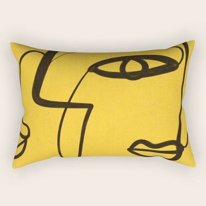 Abstract Faces 4 Rectangular Pillow Gallery Image 2