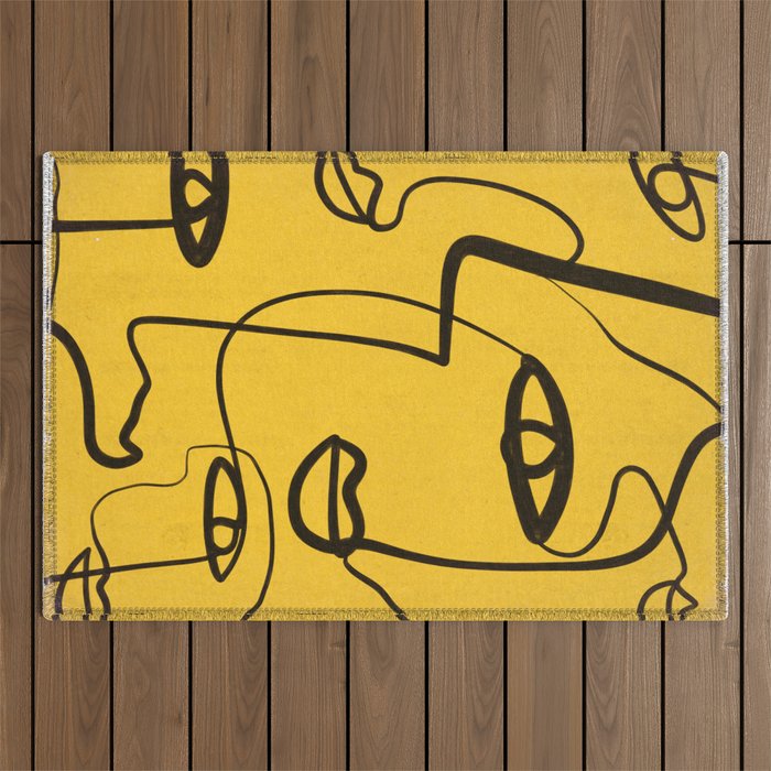 Abstract Faces 4 Outdoor Rug Gallery Image 1