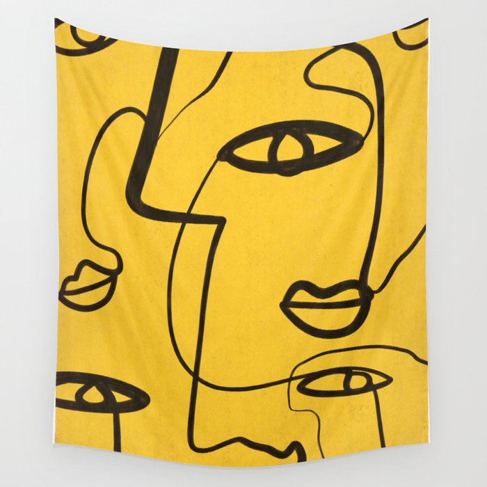 Abstract Faces 4 Wall Tapestry Gallery Image 4