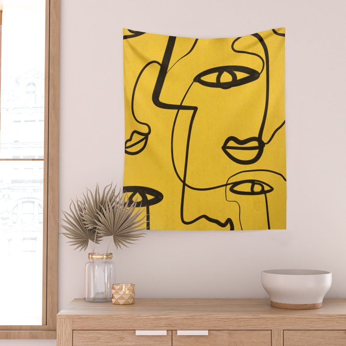 Abstract Faces 4 Wall Tapestry Gallery Image 2