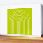 Minimal Arch XXIII Lime Green Modern Geometric Lines Wall Mural Gallery Image 2