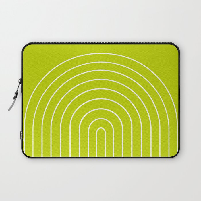 Minimal Arch XXIII Lime Green Modern Geometric Lines Laptop Sleeve Gallery Image 1