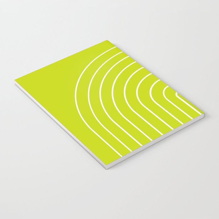 Minimal Arch XXIII Lime Green Modern Geometric Lines Notebook Gallery Image 3