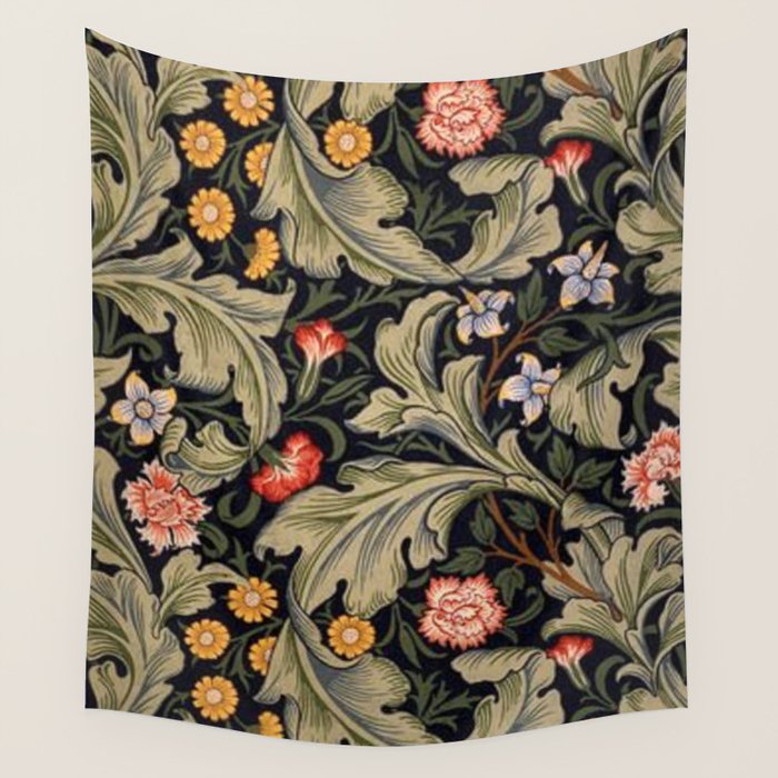 William Morris Laurel Multi-Colored Floral Textile Pattern Sunflower, Aster, Dahlia Wall Tapestry Gallery Image 4
