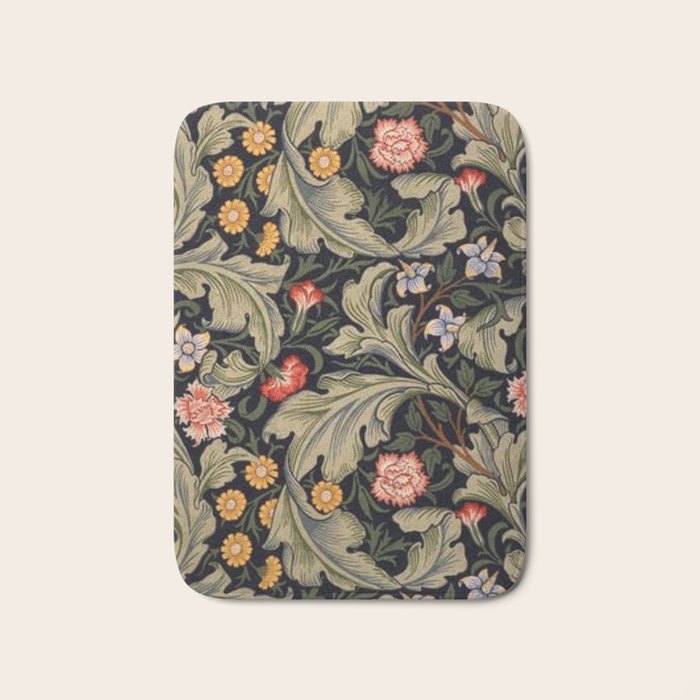 William Morris Laurel Multi-Colored Floral Textile Pattern Sunflower, Aster, Dahlia Bath Mat Gallery Image 1