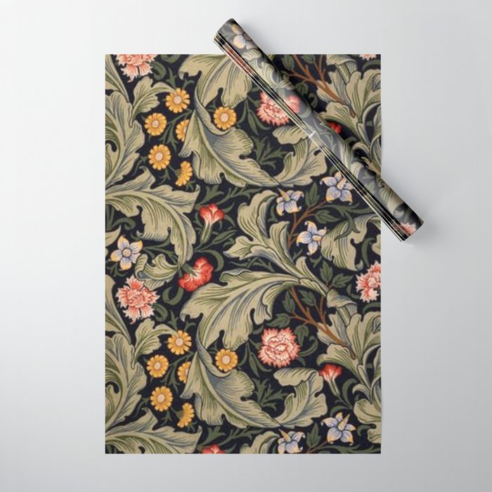 William Morris Laurel Multi-Colored Floral Textile Pattern Sunflower, Aster, Dahlia Wrapping Paper Gallery Image 1