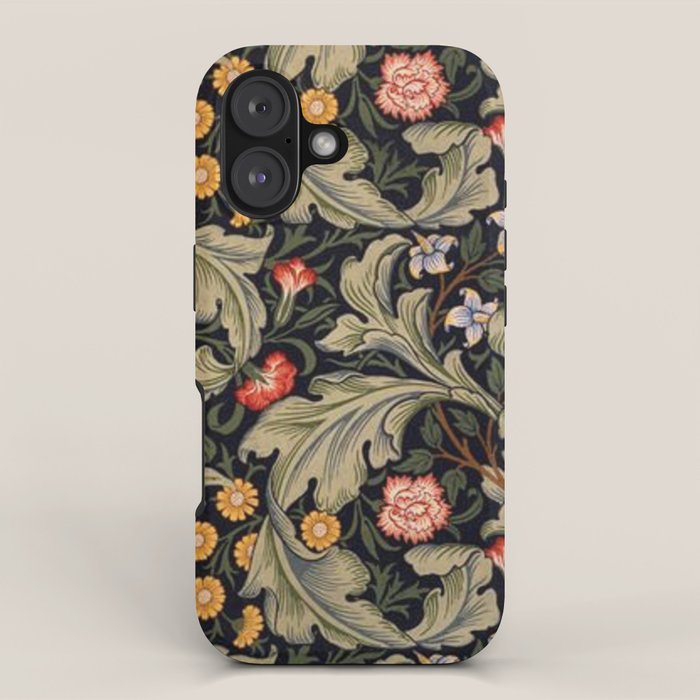 William Morris Laurel Multi-Colored Floral Textile Pattern Sunflower, Aster, Dahlia iPhone Case Gallery Image 1
