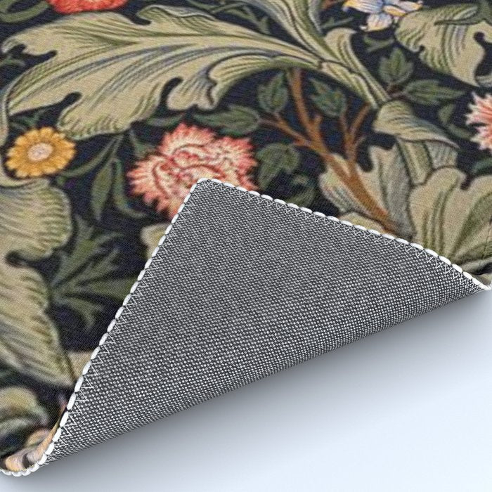 William Morris Laurel Multi-Colored Floral Textile Pattern Sunflower, Aster, Dahlia Rug Gallery Image 4