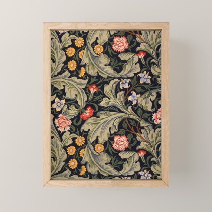 William Morris Laurel Multi-Colored Floral Textile Pattern Sunflower, Aster, Dahlia Mini Art Print Gallery Image 1